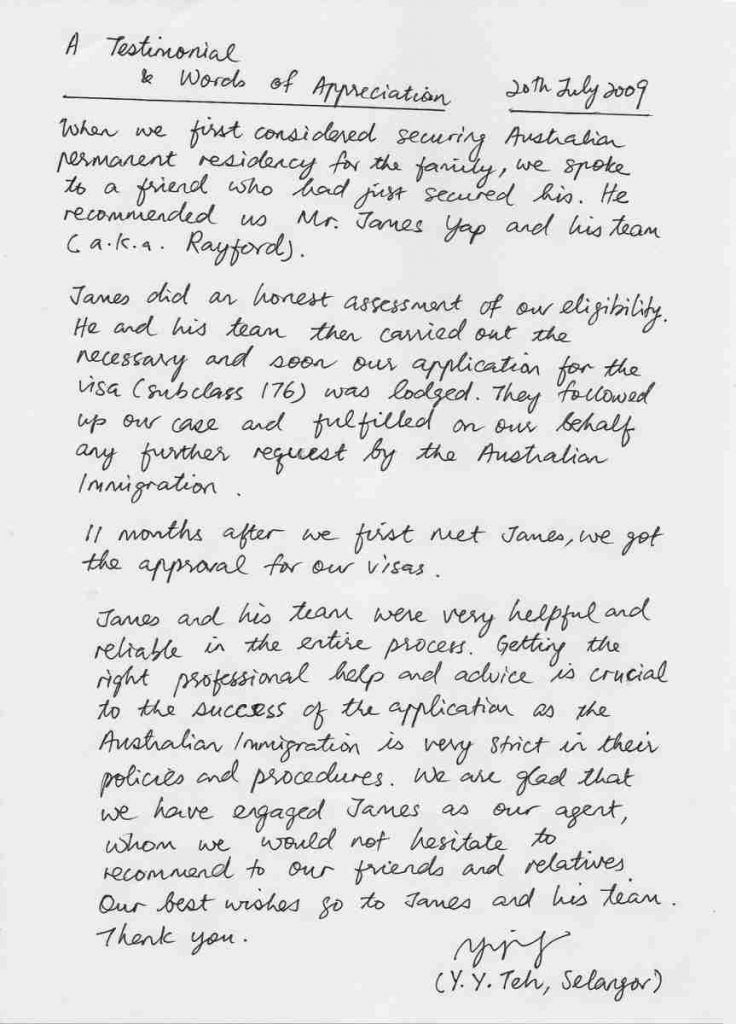 Rayford testimonial